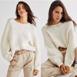 NEW! Free People Chunky Carter Boatneck sweater NWT
